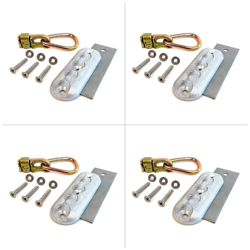 Mac's Tie Downs Double Stud Anchor Plate Kit With Pear Ring - 4 Pack 1