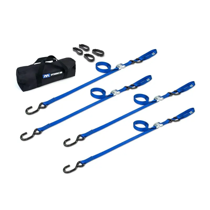 Mac’s Tie Downs Motorcycle Cam Strap Pack – Soft Loop S-Hooks Included
