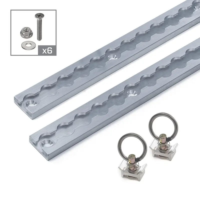 Mac's Tie Downs Versatie Recess-Mounted Track Kit With Square Edge - Series 2 5