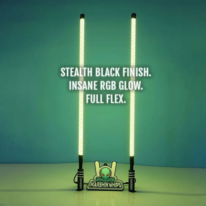 Marshin Whips V2 Black Out - Set Of 2 Whips 4