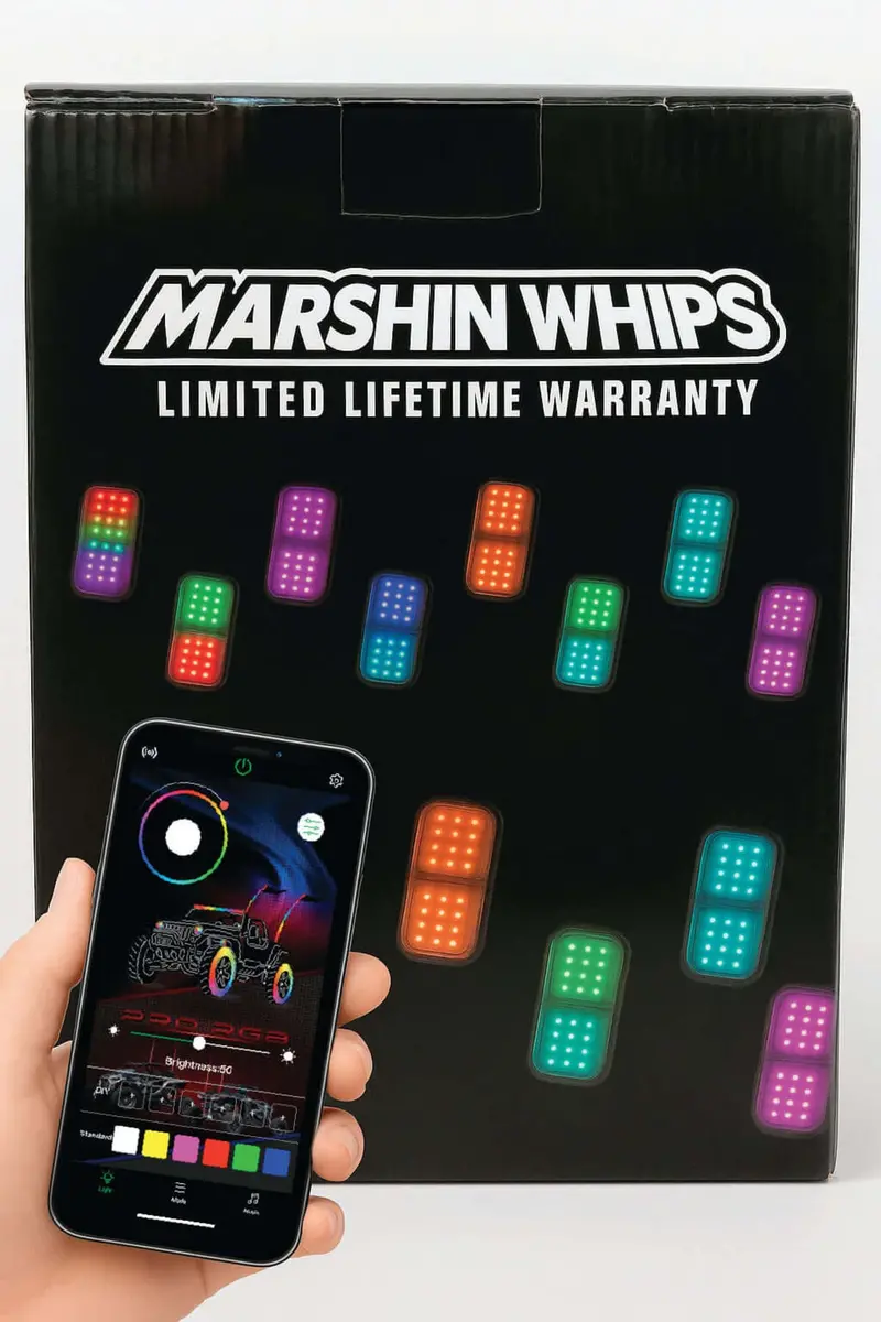 Marshin Whips X-2 Rosewell Billet Rocklights Kit 2