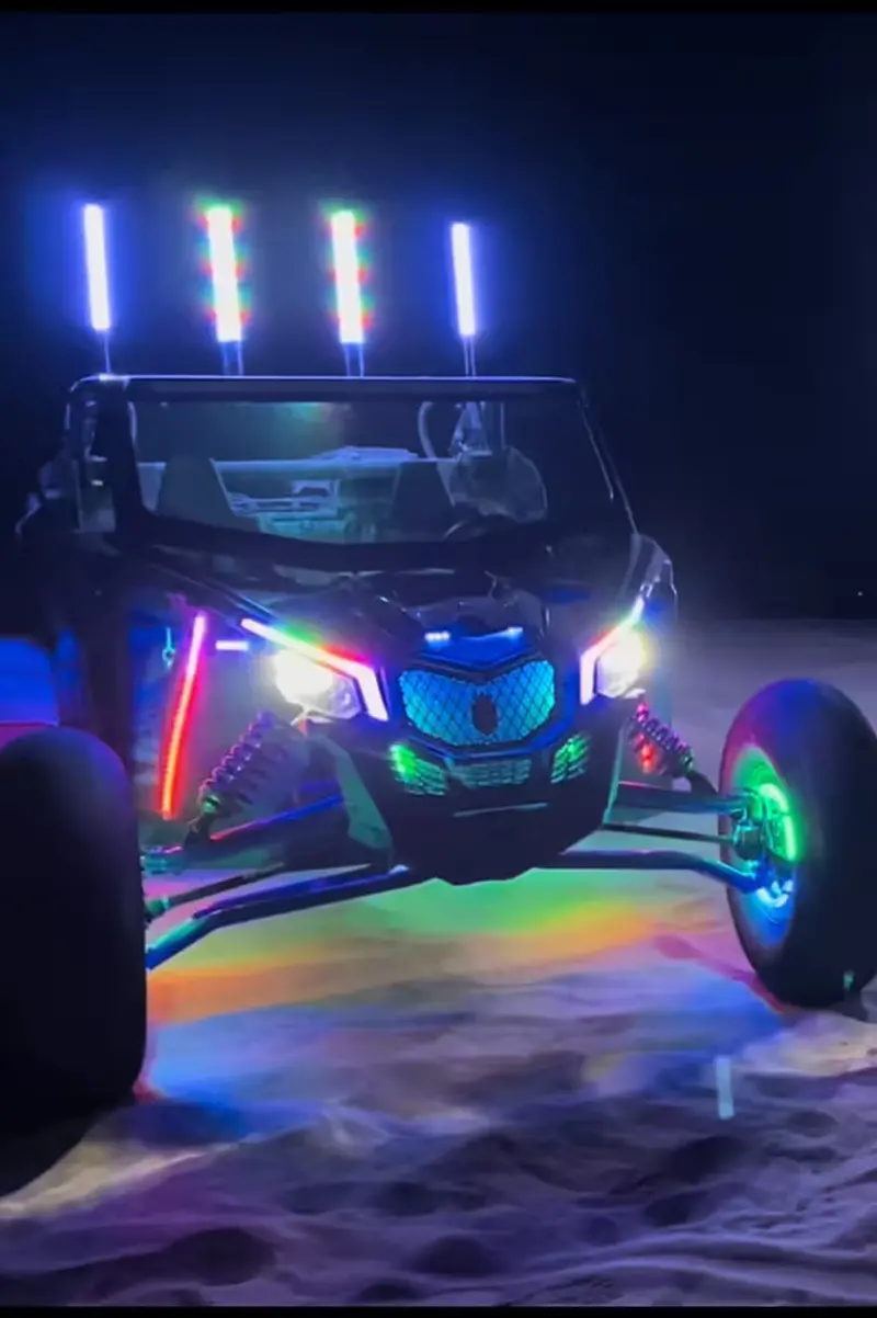 Mb Whips Can-Am Maverick X3 Multicolor Brow Lights W/Turn Signals 1