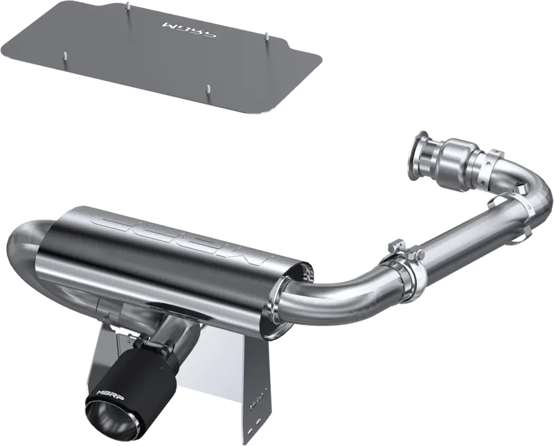 Mbrp 2.5" Performance Series Chamber Oval Turbo Back Exhaust C/F Tip 2017-2022 Can-Am Maverick X3, Turbo/Turbo R/Turbo Rr 1