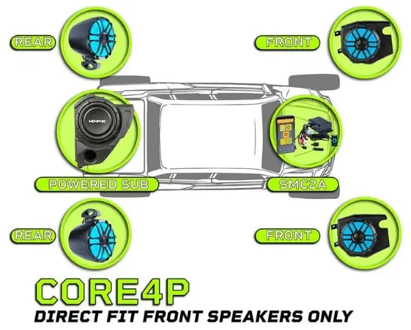 Memphis Audio Polaris General Ride Command Pro 4 Plus Audio Kit 2