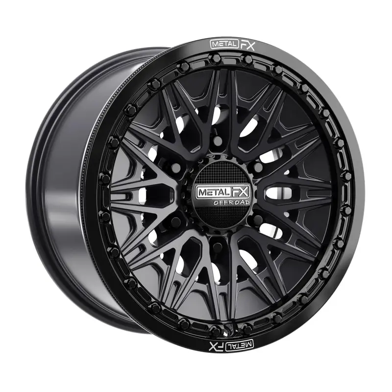 Metalfx Alpha 6R Beadlock - Satin Black W/ Gloss Black Ring 1