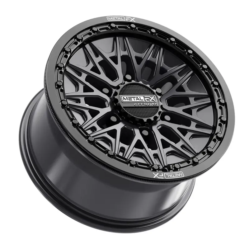 Metalfx Alpha 6R Beadlock - Satin Black W/ Gloss Black Ring 2