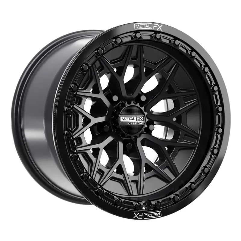 Metalfx Alpha R Beadlock - Satin Black W/ Gloss Black Ring 1