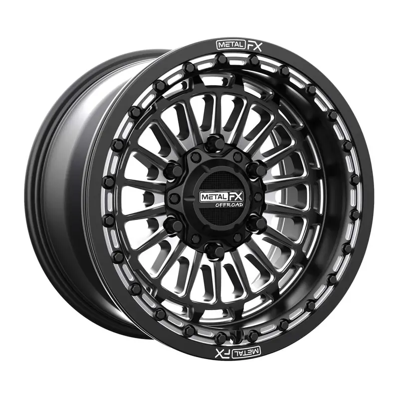 Metalfx Delta 6R Beadlock (6 Lug) - Satin Black Contrast Cut 1