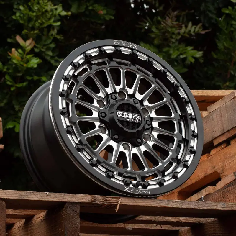 Metalfx Delta 6R Beadlock (6 Lug) - Satin Black Contrast Cut 2