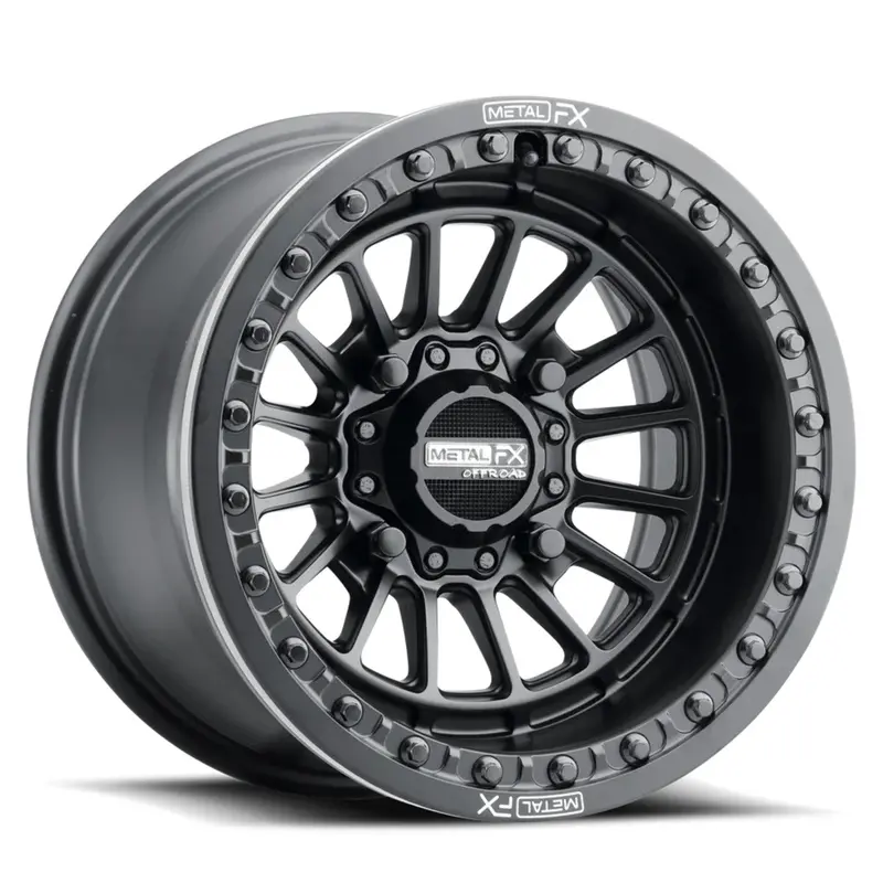 Metalfx Delta Black Beadlock & Maxxis Roxxzilla Radial Wheel & Tire Kit 4