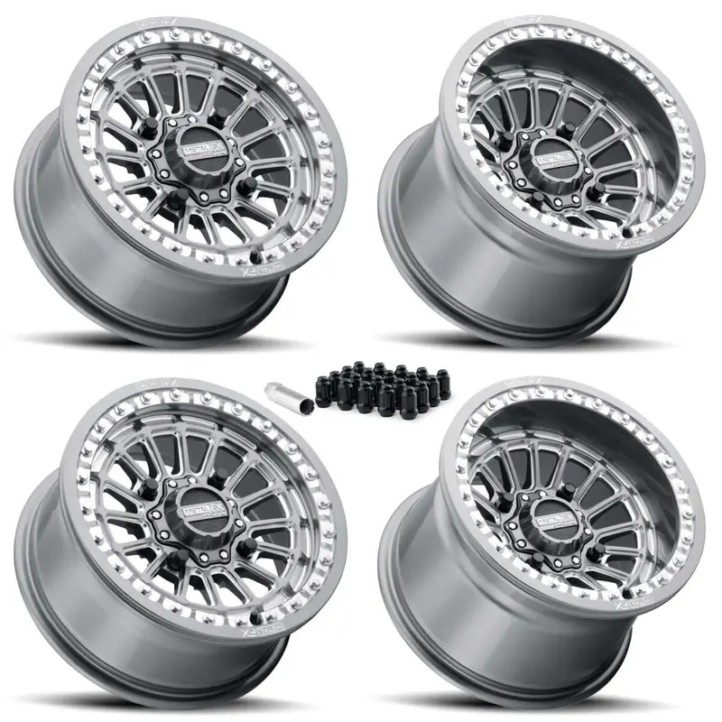Metalfx Delta Utv Beadlock Wheel Kit - Gunmetal Contrast Cut 1