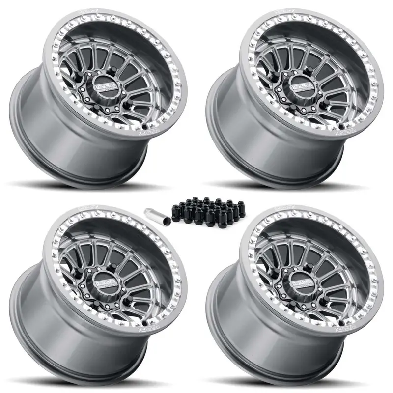 Metalfx Delta Utv Beadlock Wheel Kit - Gunmetal Contrast Cut 3