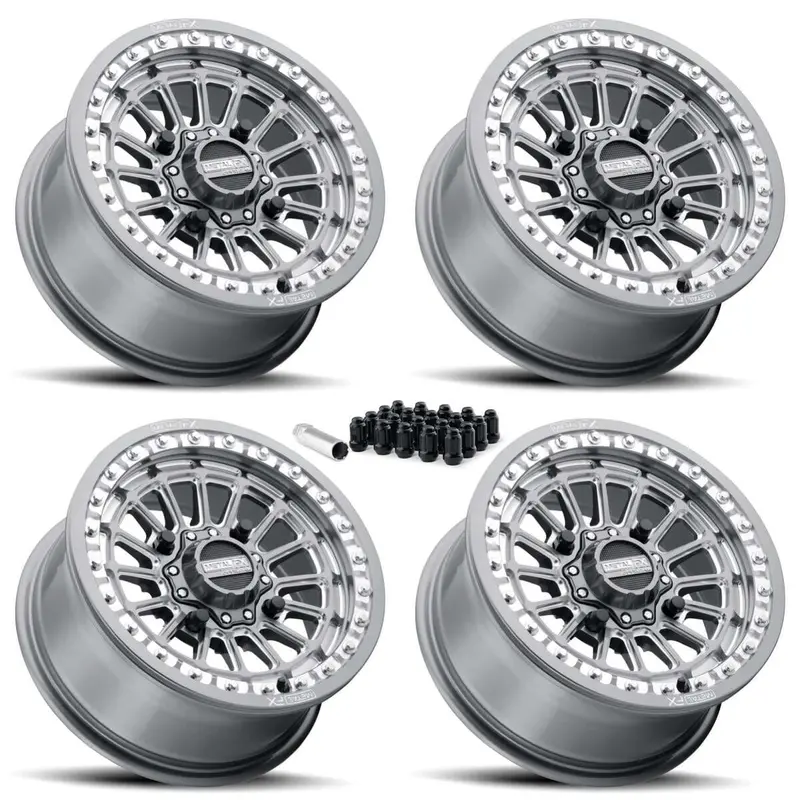 Metalfx Delta Utv Beadlock Wheel Kit - Gunmetal Contrast Cut 4