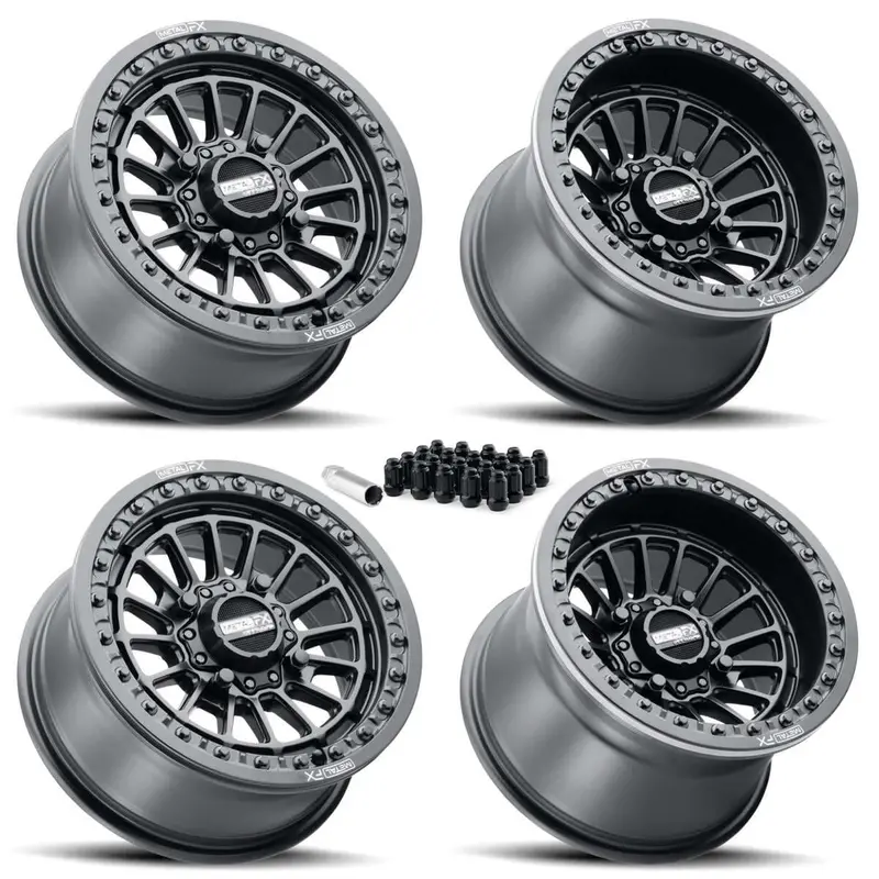Metalfx Delta Utv Beadlock Wheel Kit - Satin Black 1