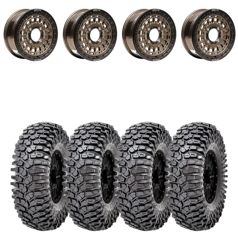 Metalfx Offroad Hitman 15X6 Bronze Beadlock & Maxxis Roxxzilla Radial Wheel & Tire Kit 1