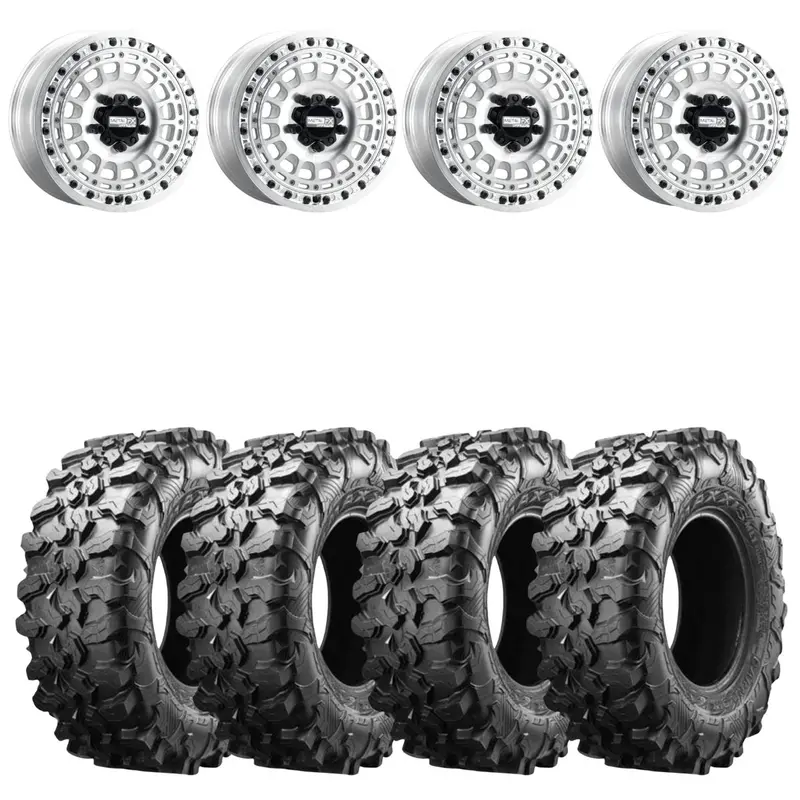 Metalfx Offroad Hitman R Raw Beadlock & Maxxis Carnivore Radial Wheel & Tire Kit 1