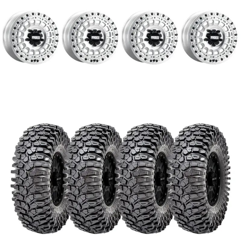 Metalfx Offroad Hitman R Raw Beadlock & Maxxis Roxxzilla Radial Wheel & Tire Kit 1