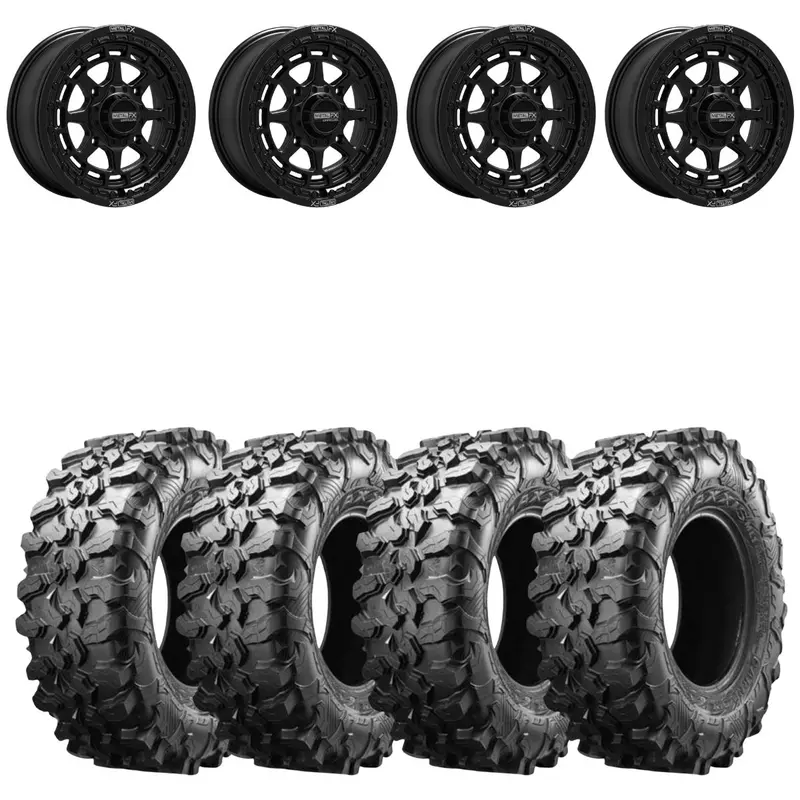 Metalfx Outlaw 15X6 Beadlock & Maxxis Carnivore Radial Wheel & Tire Kit 1