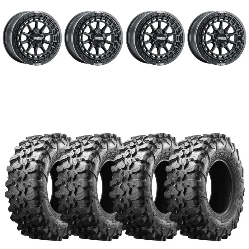 Metalfx Outlaw R 15X7 Beadlock & Maxxis Carnivore Radial Wheel & Tire Kit 1