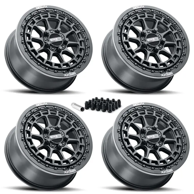 Metalfx Outlaw R Utv Beadlock 5-Lug Wheel Kit - Satin Black 1
