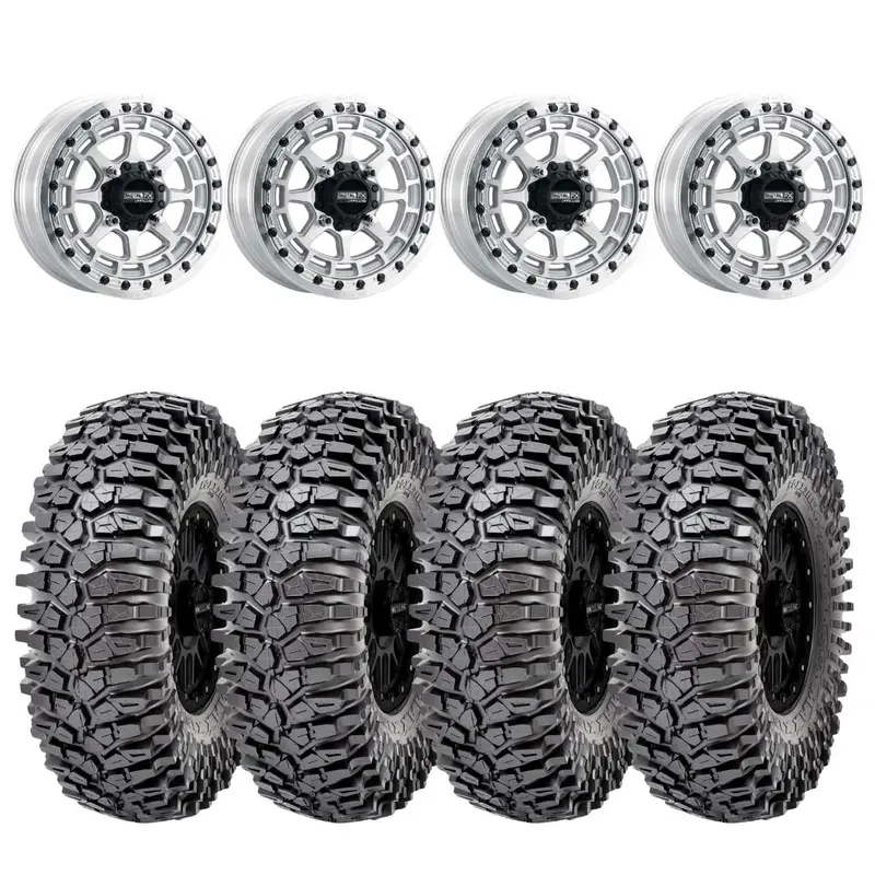Metalfx Outlaw Raw 15X6 Beadlock & Maxxis Roxxzilla Radial Wheel & Tire Kit 1