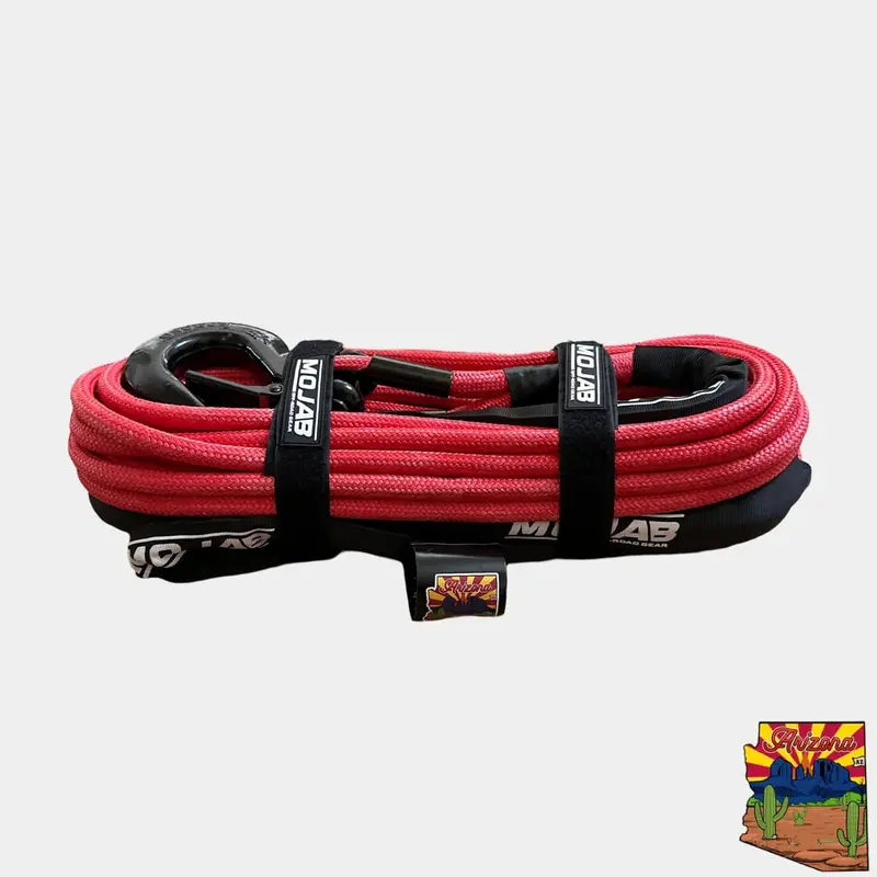 Mojab Off-Road 1/2" X 78' Double Braided Winch Rope With Removeable Forged Winch Hook 1