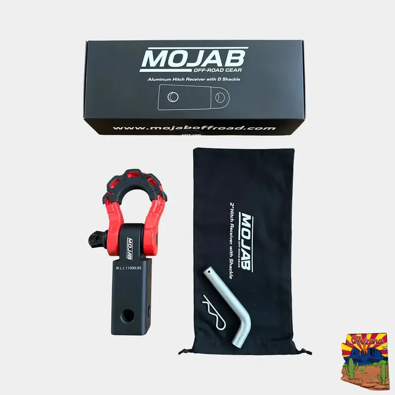 Mojab Off-Road 2'' Aluminum Hitch Receiver With Steel D-Shackle 1
