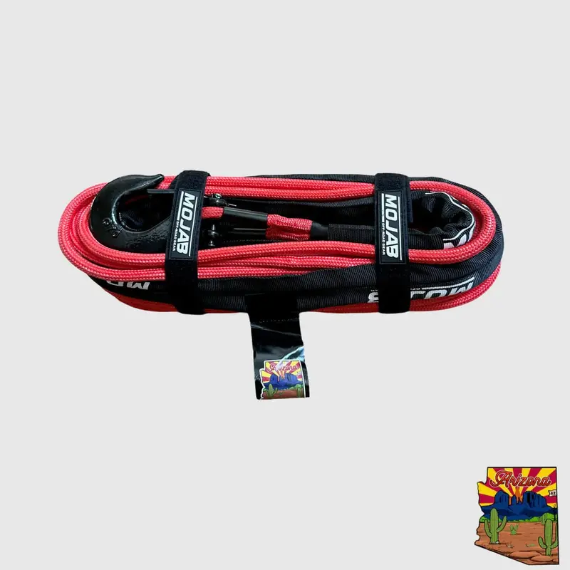 Mojab Off-Road 3/8" X 85' Double Braided Winch Rope With Removeable Forged Winch Hook 2