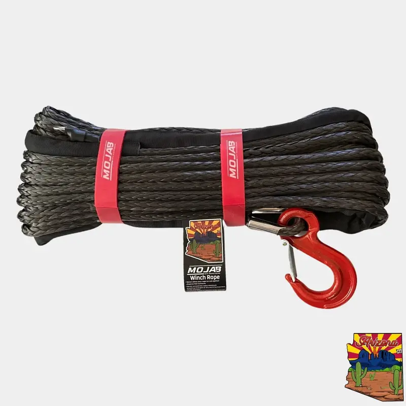 Mojab Off-Road 3/8" X 85' Synthetic Winch Rope With Forged Winch Hook 1