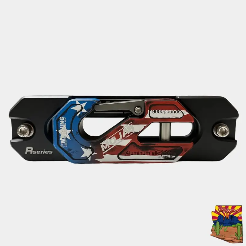 Mojab Off-Road American Flag Aluminum Recessed Winch Shackle With Fairlead Kit 1