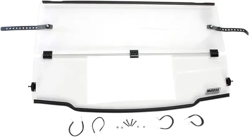 Moose Utility '15-'19 Polaris Ranger Ev Polished Full Folding Windshield - Clear 1