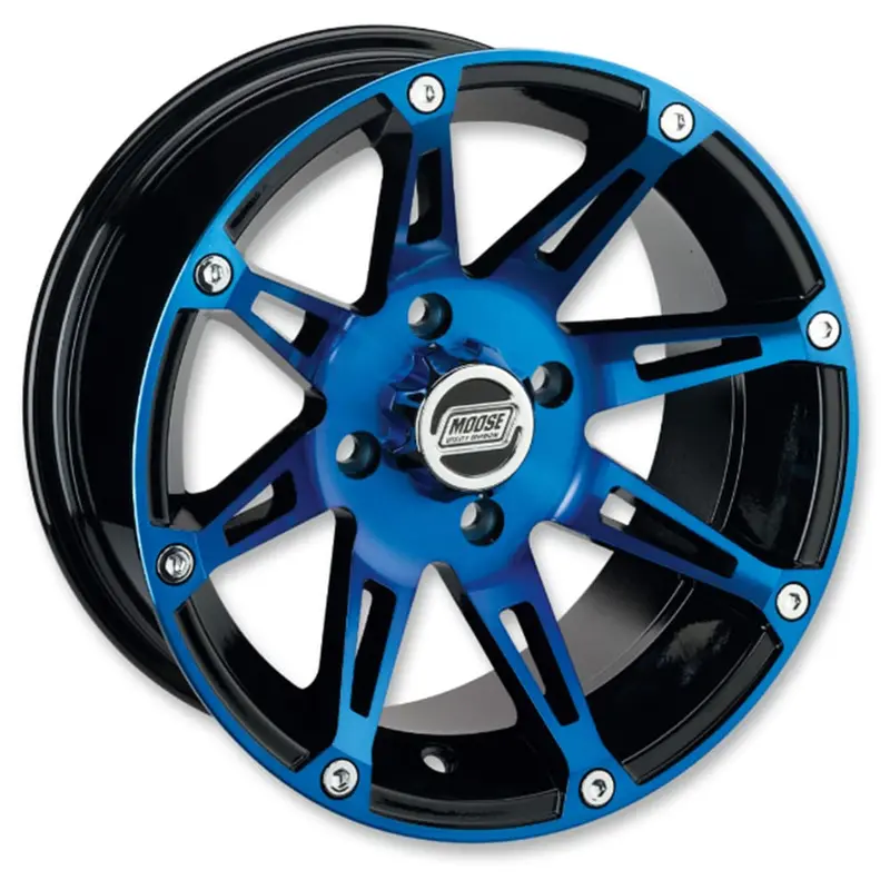 Moose Utility 387X Beadlock Wheel - Anodized Blue/Black 1