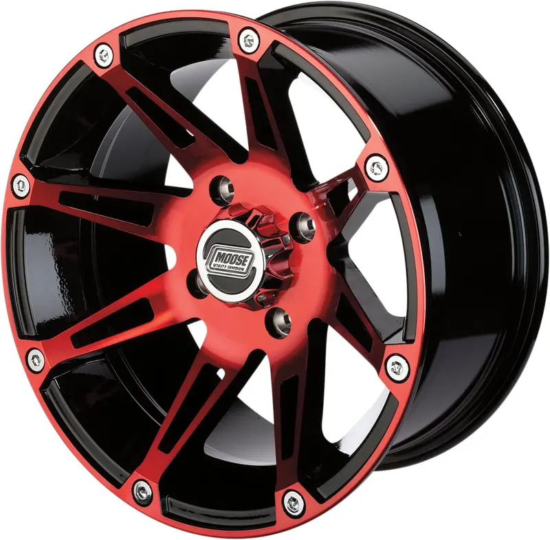 Moose Utility 387X Beadlock Wheel - Anodized Red/Black 1