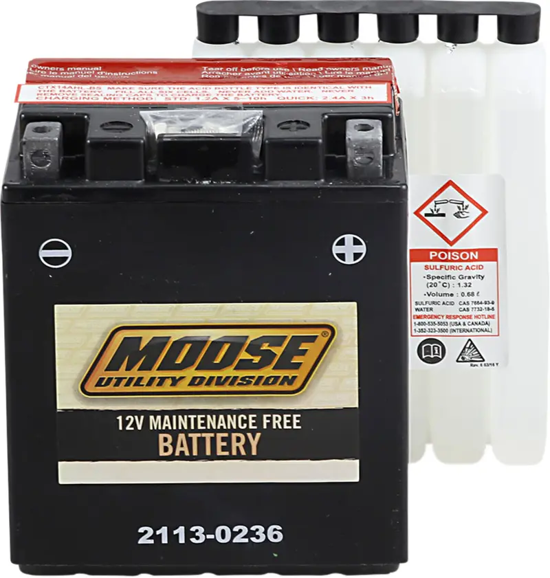 Moose Utility Agm Maintenance Free Battery -  Ytx14ahl-Bs 1