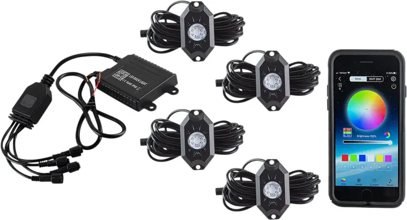 Moose Utility Led 4 Pod Rock Light Kit - Rgb 1