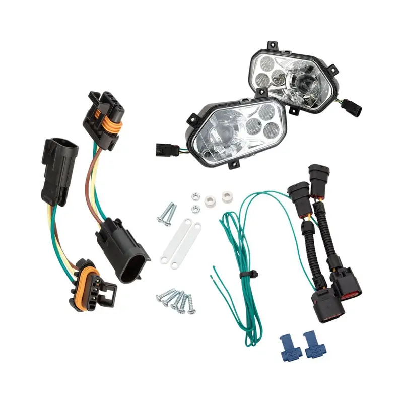 Moose Utility Polaris Rzr 800/900 Utv Led Headlight W/ Wiring Adapter Harness - Clear 2
