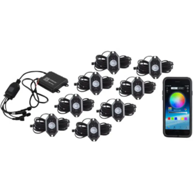Moose Utility Rbg 8 Pod Led Rock Light Kit 1