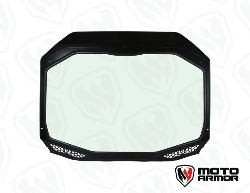 Moto Armor '24+ Can-Am Maverick R Vented Glass Windshield With Wipers 1