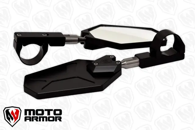Moto Armor Billet Convex Mirrors - Fits 1.75"-2" (Set Of 2) 2