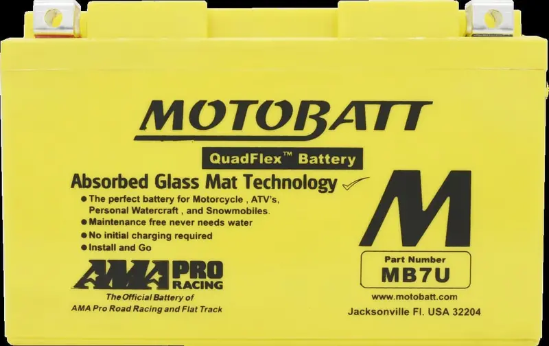 Motobatt 12V Agm Battery - Mb7u 2