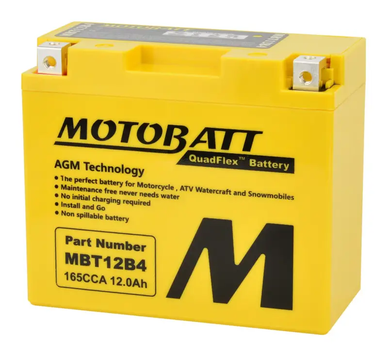 Motobatt 12V Agm Battery - Mbt12b4 1