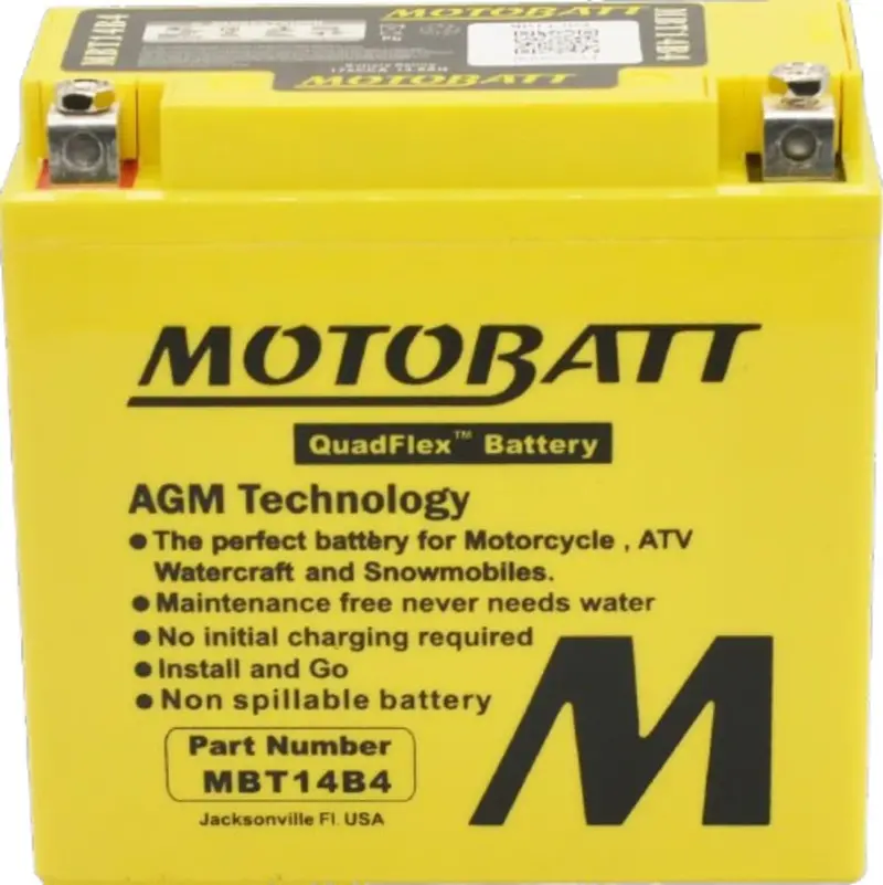 Motobatt 12V Agm Battery - Mbt14b4 2