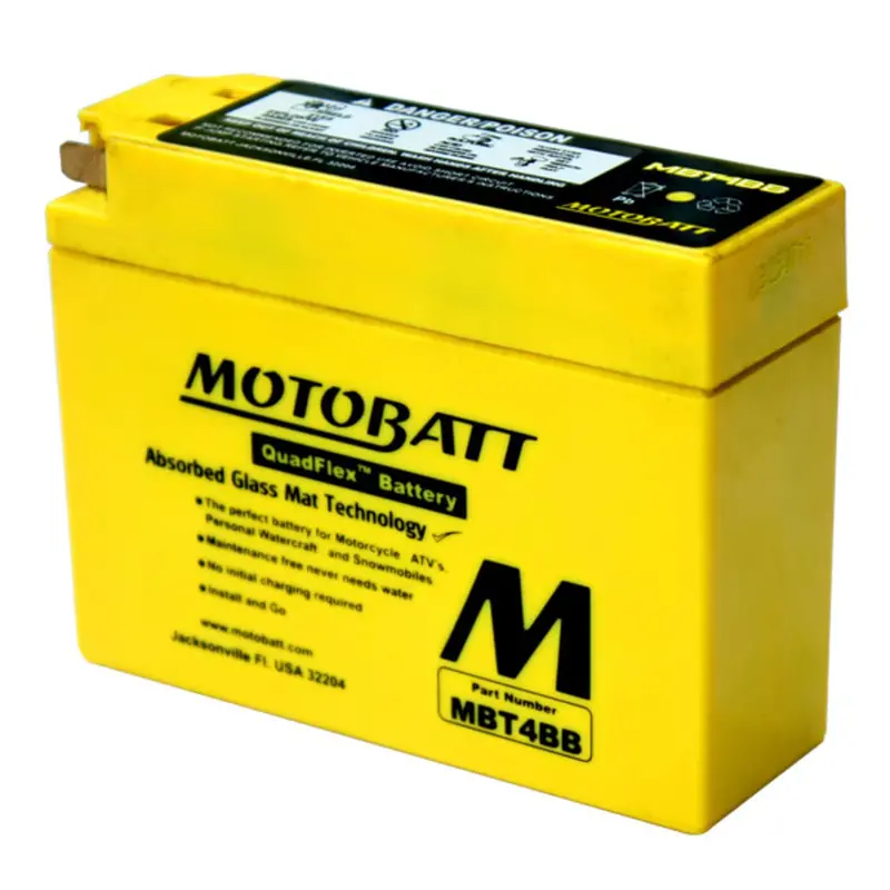 Motobatt 12V Agm Battery - Mbt4bb 1