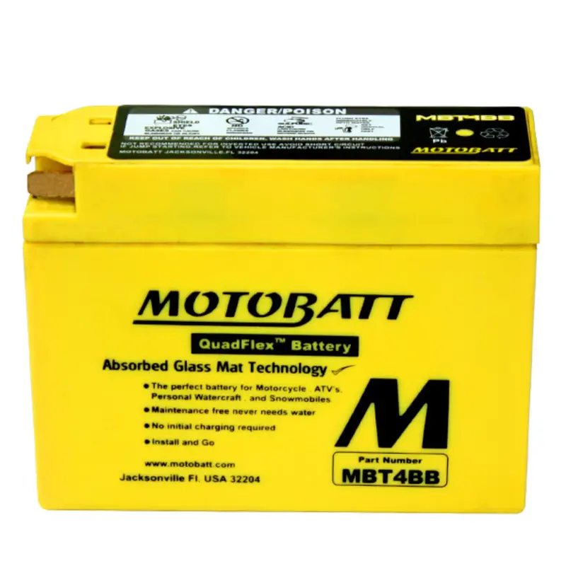 Motobatt 12V Agm Battery - Mbt4bb 2