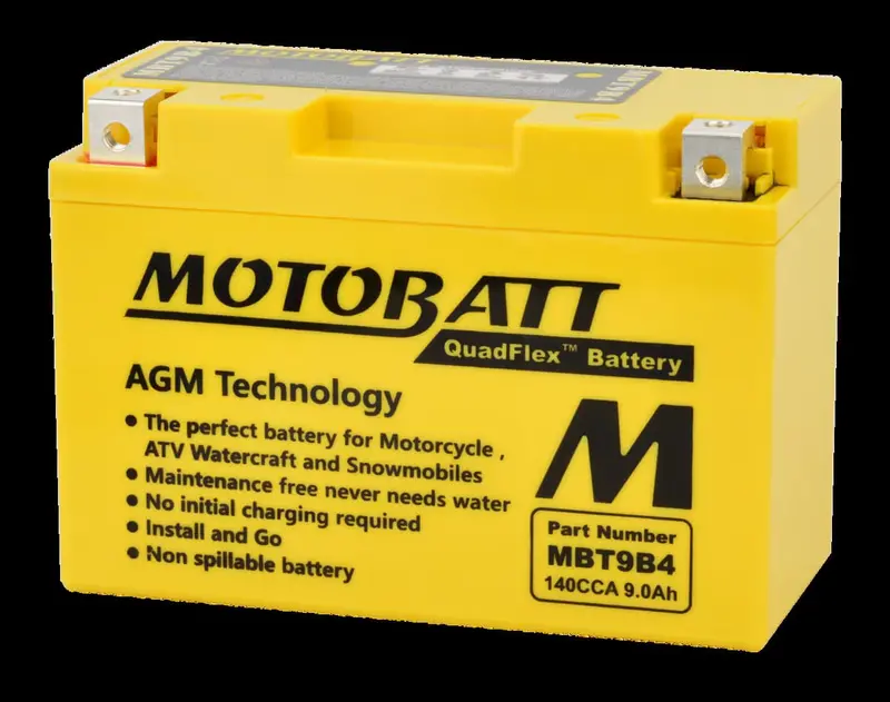 Motobatt 12V Agm Battery - Mbt9b-4 1