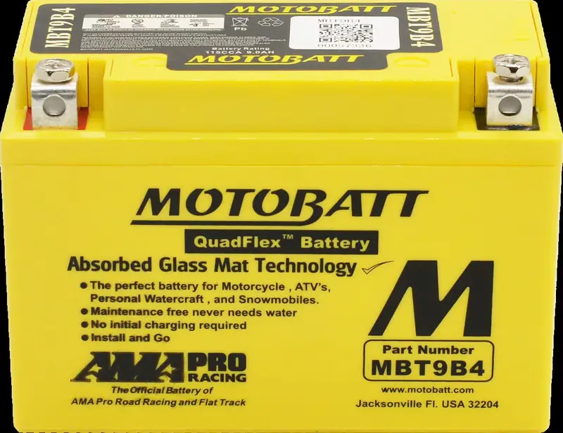 Motobatt 12V Agm Battery - Mbt9b-4 2