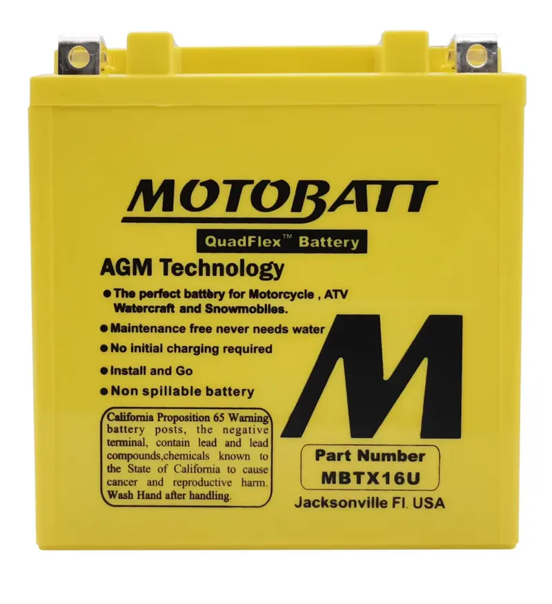 Motobatt 12V Agm Battery - Mbtx16u 2