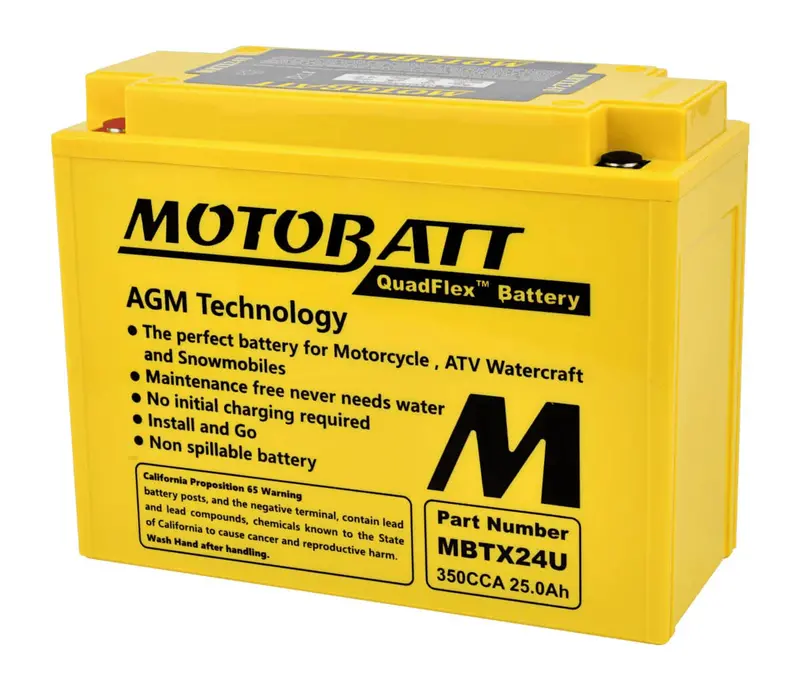 Motobatt 12V Agm Battery - Mbtx24u 1