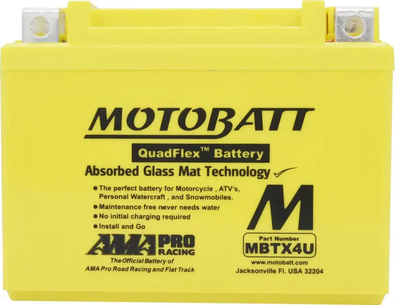 Motobatt 12V Agm Battery - Mbtx4u 2