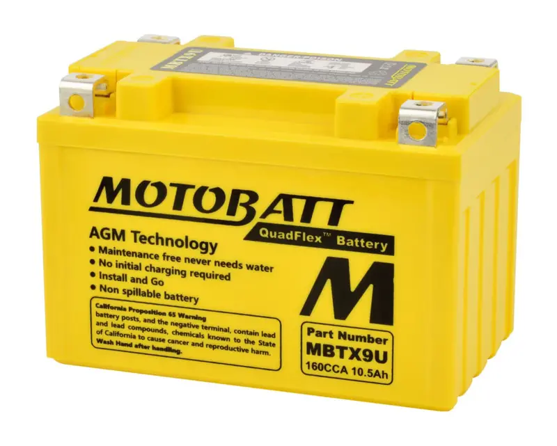 Motobatt 12V Agm Battery - Mbtx9u 1